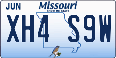 MO license plate XH4S9W