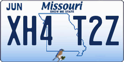 MO license plate XH4T2Z