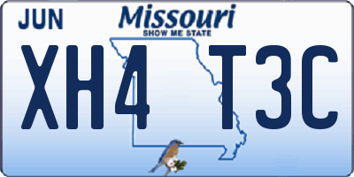 MO license plate XH4T3C
