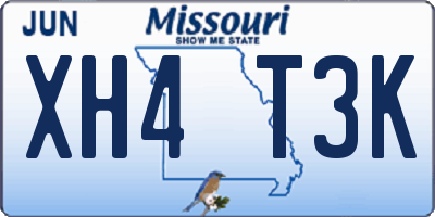 MO license plate XH4T3K