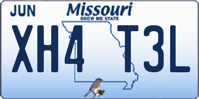 MO license plate XH4T3L