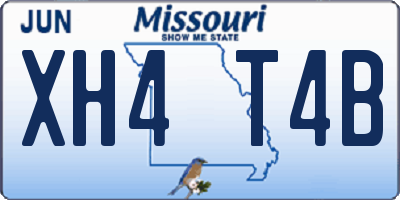 MO license plate XH4T4B