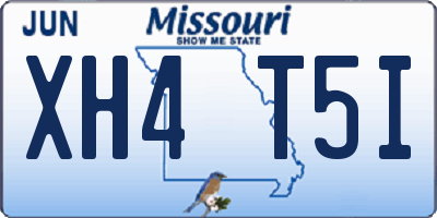 MO license plate XH4T5I
