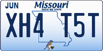 MO license plate XH4T5T