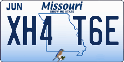 MO license plate XH4T6E