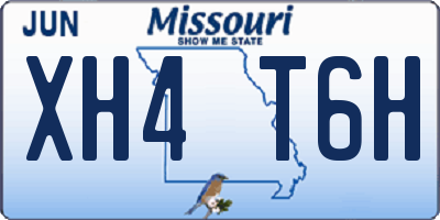 MO license plate XH4T6H
