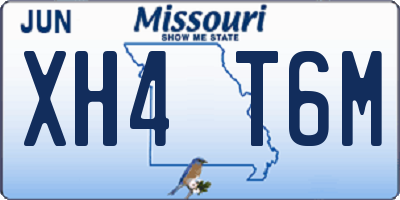 MO license plate XH4T6M