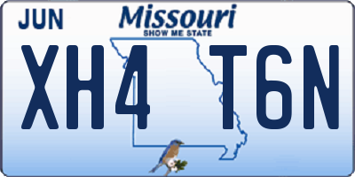 MO license plate XH4T6N