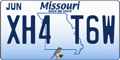 MO license plate XH4T6W
