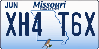MO license plate XH4T6X