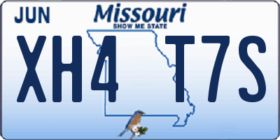 MO license plate XH4T7S