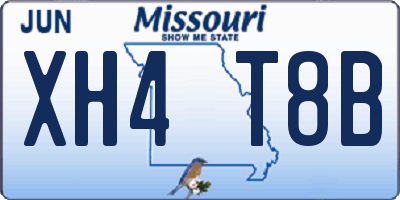 MO license plate XH4T8B