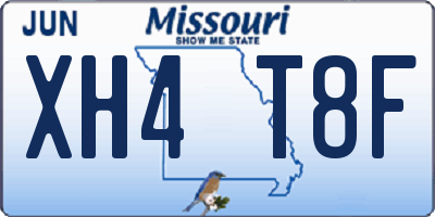 MO license plate XH4T8F