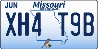 MO license plate XH4T9B
