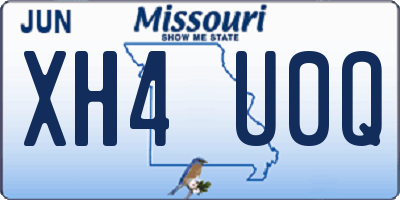 MO license plate XH4U0Q