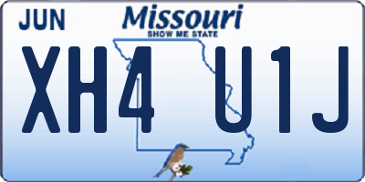 MO license plate XH4U1J