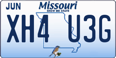 MO license plate XH4U3G