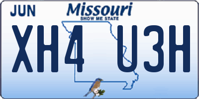 MO license plate XH4U3H