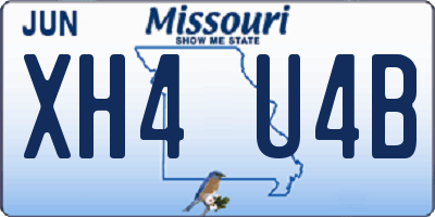 MO license plate XH4U4B