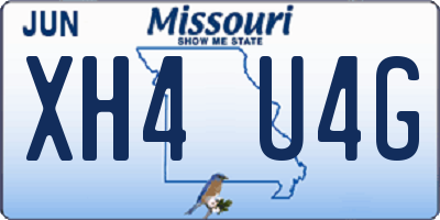 MO license plate XH4U4G