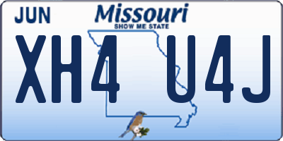 MO license plate XH4U4J