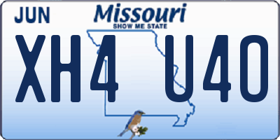 MO license plate XH4U4O
