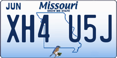 MO license plate XH4U5J