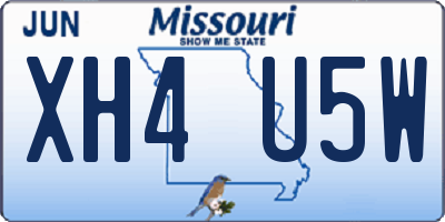 MO license plate XH4U5W