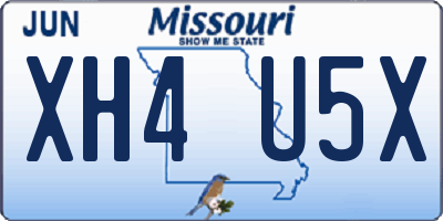 MO license plate XH4U5X