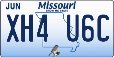 MO license plate XH4U6C