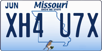 MO license plate XH4U7X