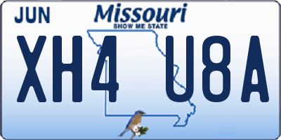 MO license plate XH4U8A