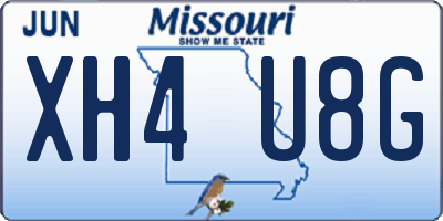MO license plate XH4U8G