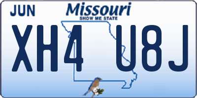 MO license plate XH4U8J