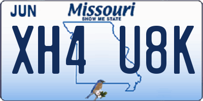 MO license plate XH4U8K