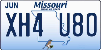MO license plate XH4U8O