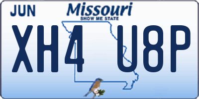 MO license plate XH4U8P
