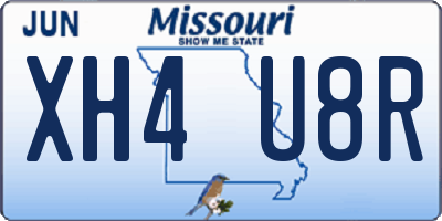 MO license plate XH4U8R