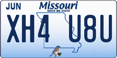 MO license plate XH4U8U