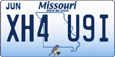 MO license plate XH4U9I