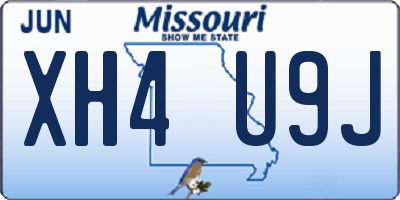 MO license plate XH4U9J