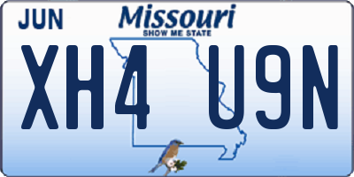 MO license plate XH4U9N
