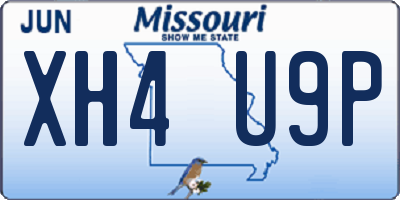MO license plate XH4U9P