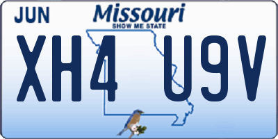 MO license plate XH4U9V