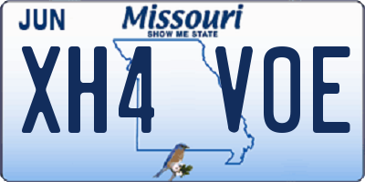 MO license plate XH4V0E