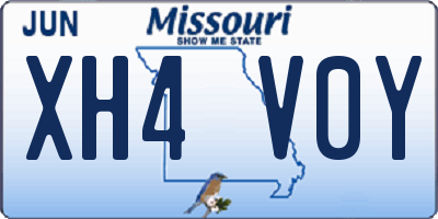 MO license plate XH4V0Y