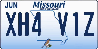MO license plate XH4V1Z