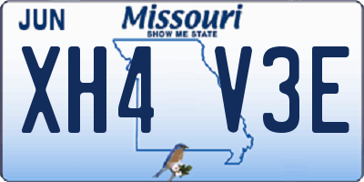 MO license plate XH4V3E