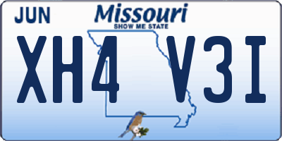 MO license plate XH4V3I