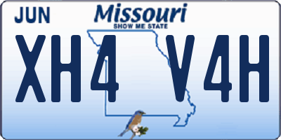 MO license plate XH4V4H